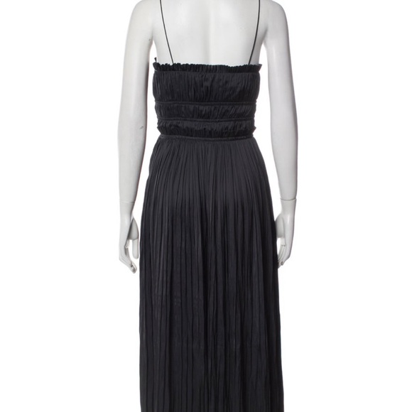 Ulla Johnson Black Plissé Midi Dress - Tiered Ruffle Strappy Sun Dress Sz 6 - Picture 3 of 5
